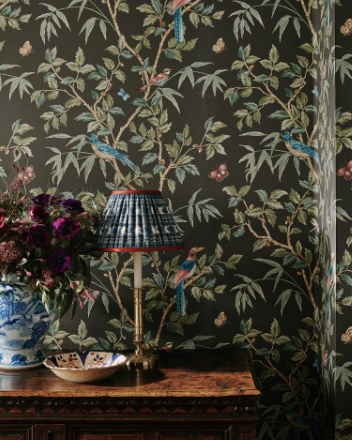 Ashdown Wallpaper, old blue - Cowtan & Tout Design Library